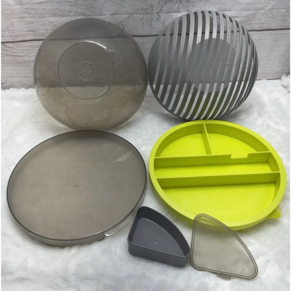 PAMPERED CHEF Salad Cutting Bowl Item #100086  Retired Discontinued Used 5 PC